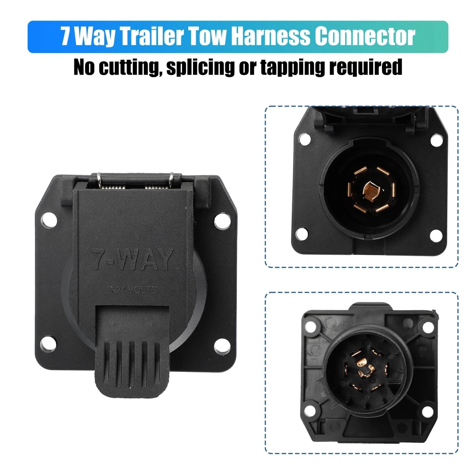 7 Pin Trailer Wiring Connector Harness T-Connector for Ford F-150 (2015–2020)