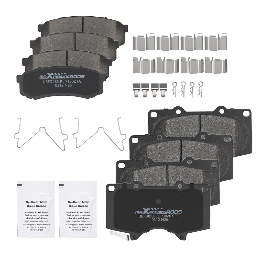 Front & Rear Ceramic Brake Pads Kit for Lexus GX470 (2003–2009), Toyota Sequoia (2001–2007)
