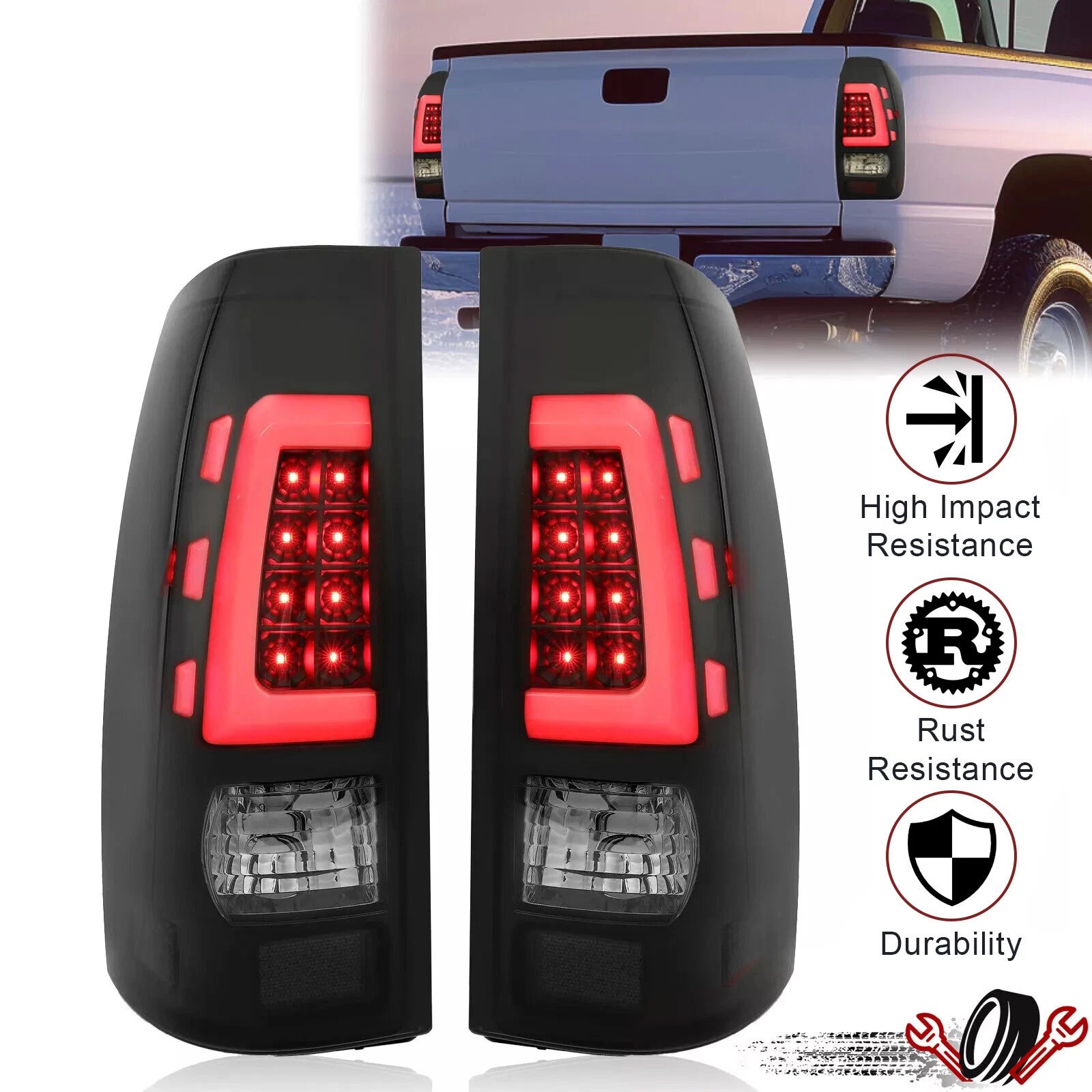 LED Tail Lights for Chevy Silverado 1999–2006, GMC Sierra 1500 2500 3500