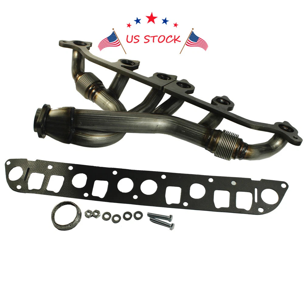 Stainless Steel Exhaust Manifold & Gasket Kit for Jeep Cherokee Wrangler (1997–2006)