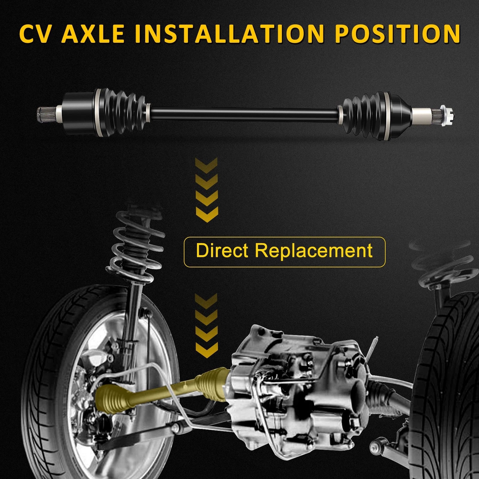 2X Rear CV Axle Shaft for Arctic Cat Wildcat 1000 (2012–2015)
