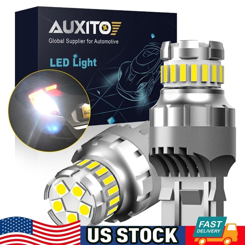 2X 7443 7440 LED 6500K Reverse Backup Brake Tail Light Bulbs for Vehicles