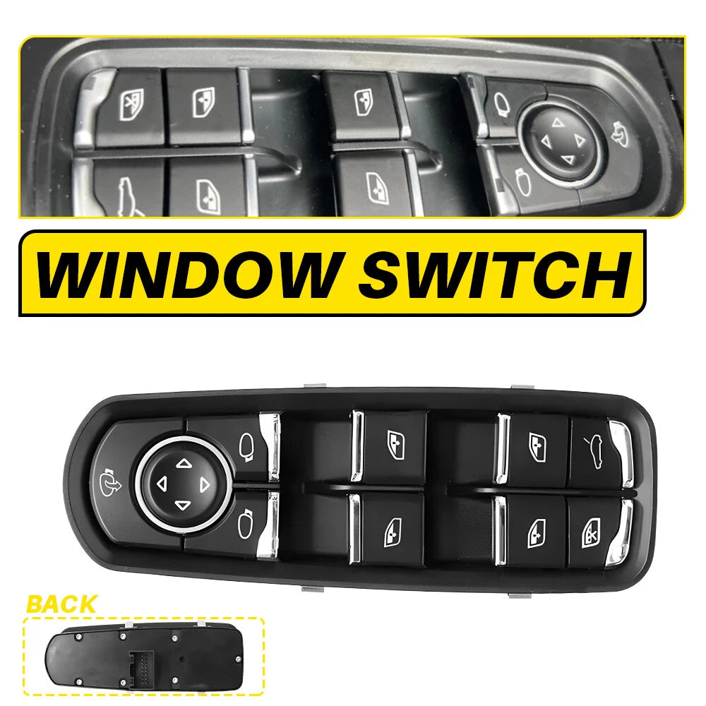 Electric Front Window Switch for Porsche Panamera Cayenne Macan (2010–2023) 7PP959858AE