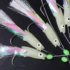Set of 4 Fishing Lures with Luminous Hooks for Deep Sea Fishing