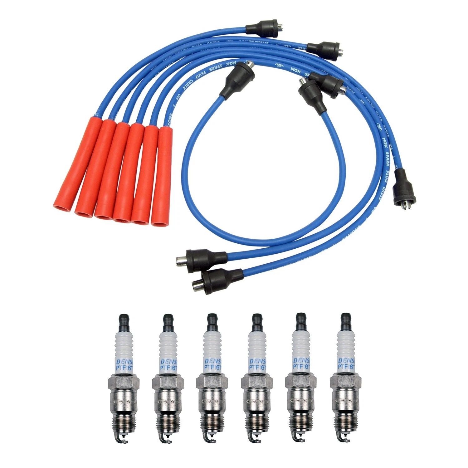NGK Wire Set & Denso 6 Platinum TT Spark Plugs for Camaro C30 G20 L6