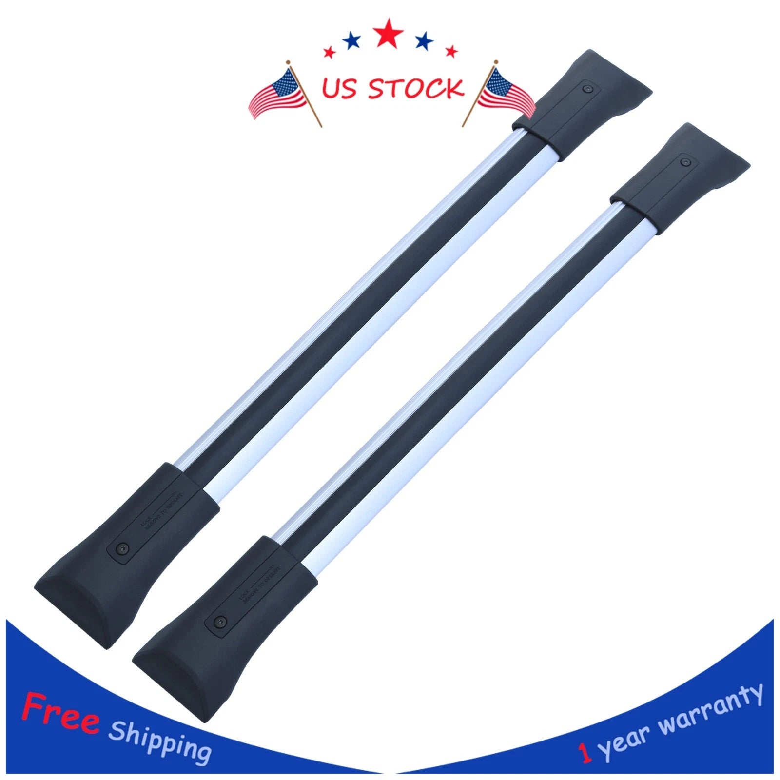 Roof Rack Cross Rail Set for GMC Acadia (2010–2017) Silver