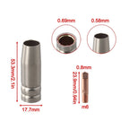 14PCS Contact Tips and Gas Nozzles for MIG Welding Equipment