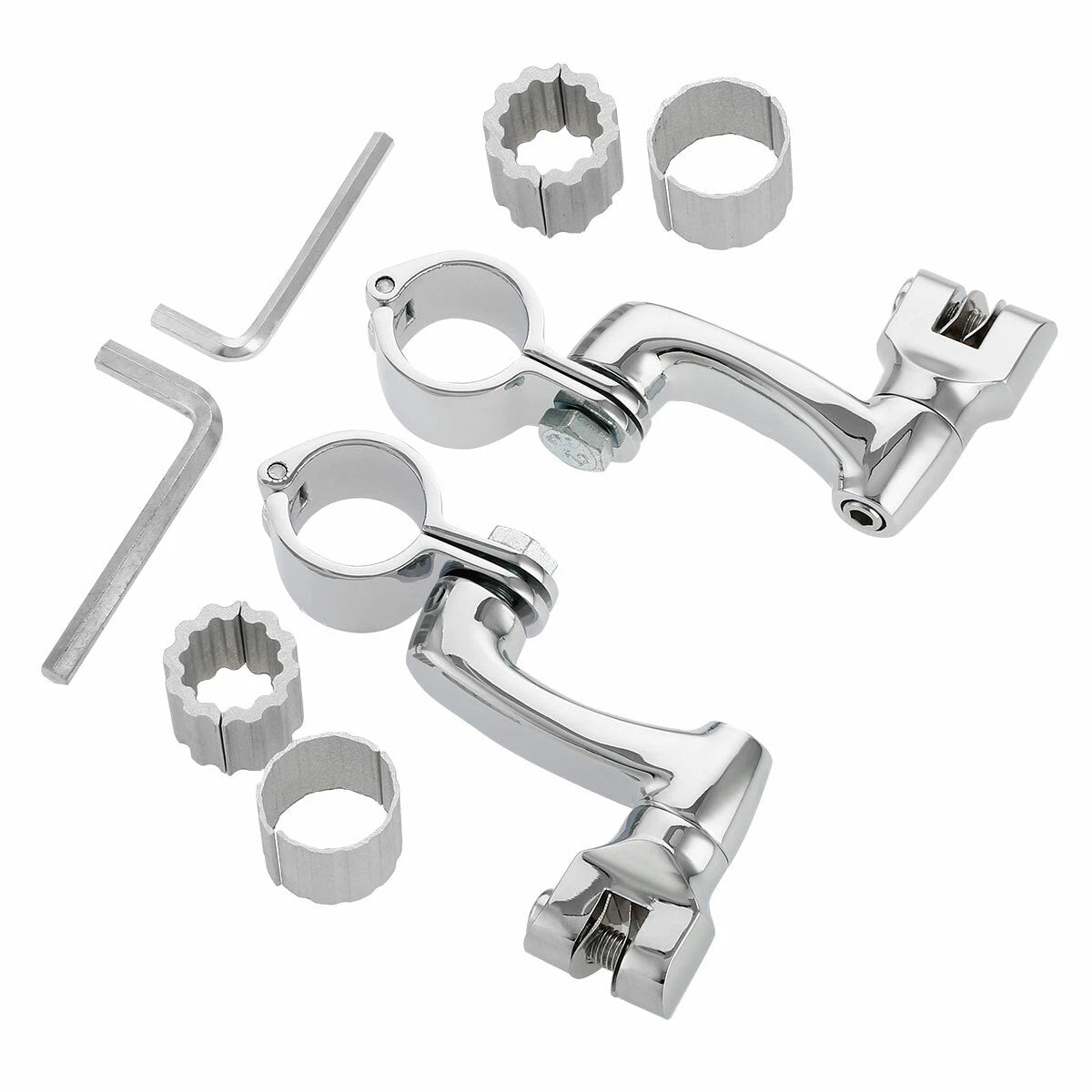 Set of 4 Highway Footpeg Pegs for Harley Road Glide - Chrome