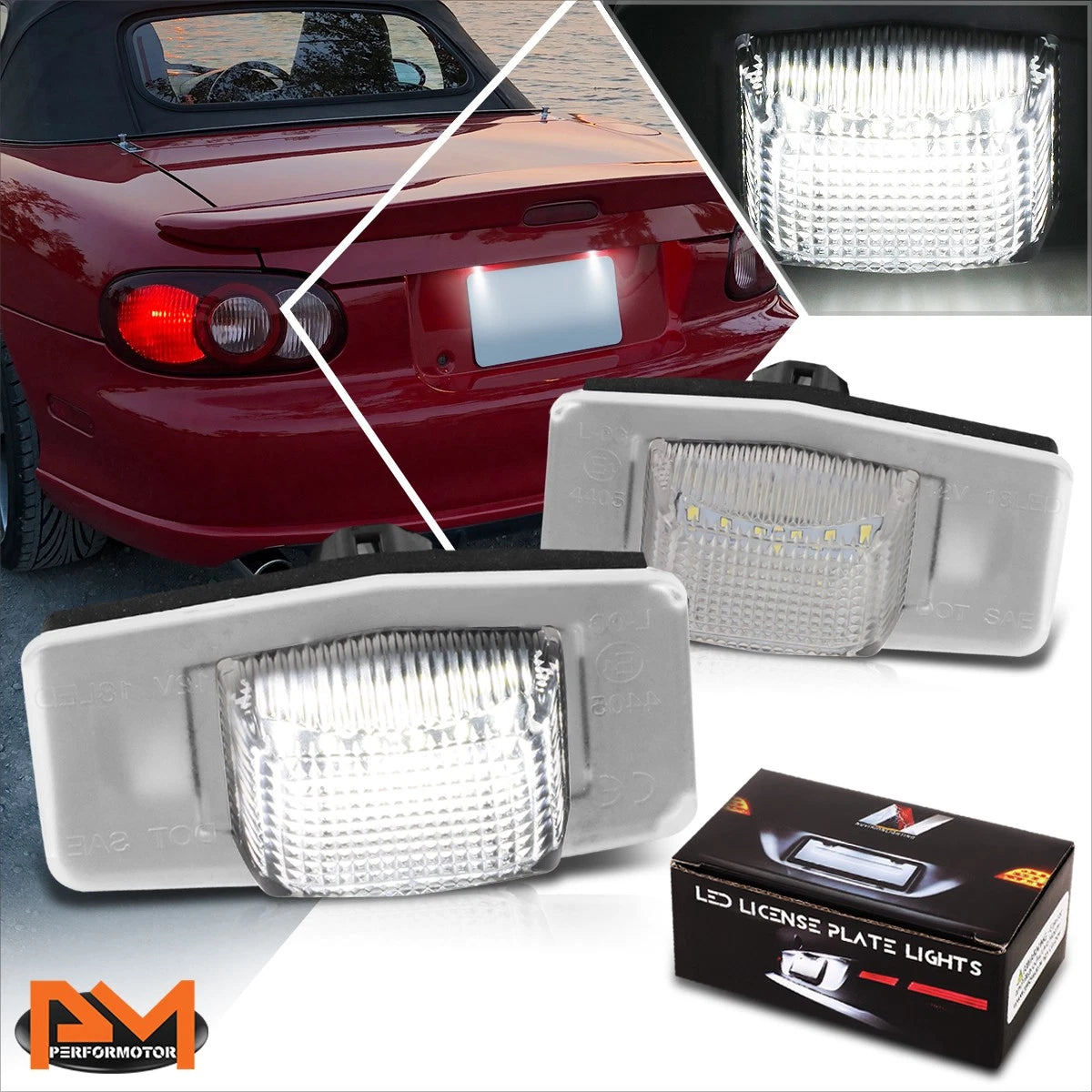 Nuvision White LED License Plate Lights for Mazda Protege5/Tribute/MPV/Escape (1999–2007)