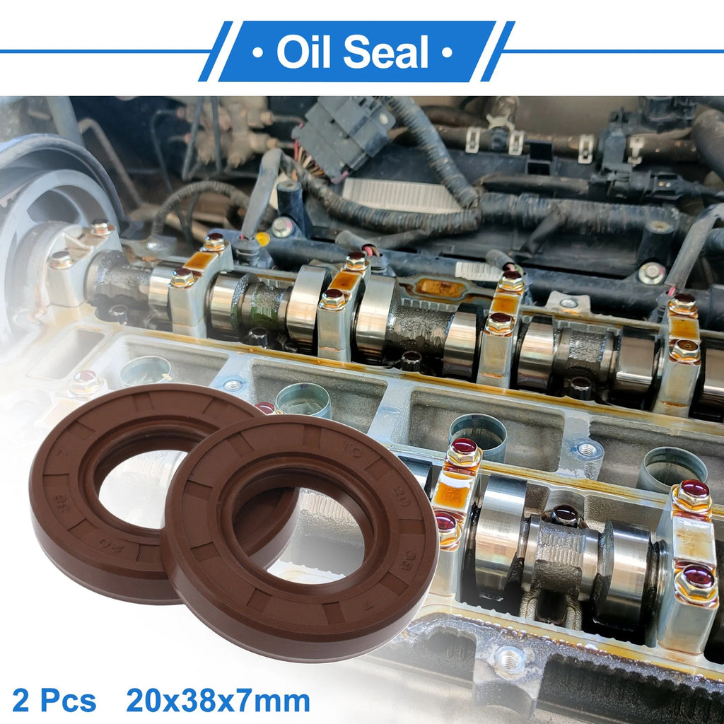 2X Oil Seal Rotary Shaft Seal   20x38x7mm FKM Rubber