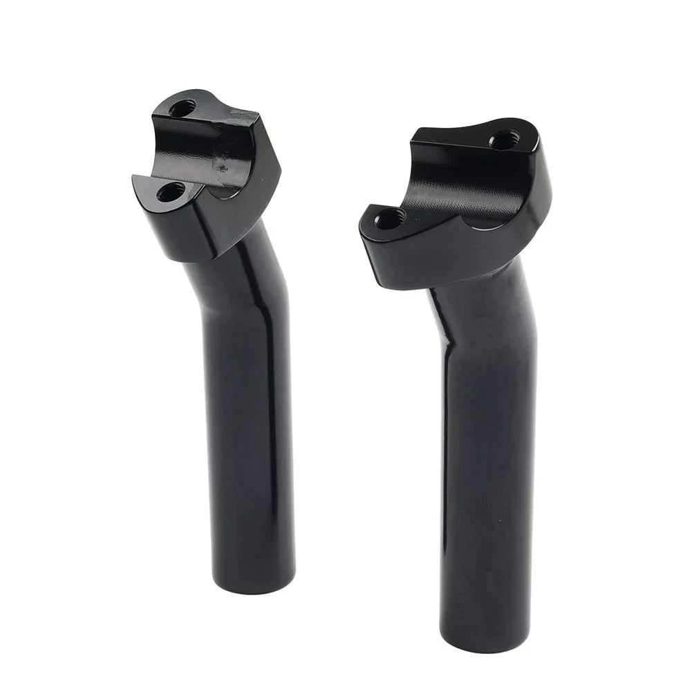 6" CNC Pullback Handlebar Risers Black for Harley Softail Sportster