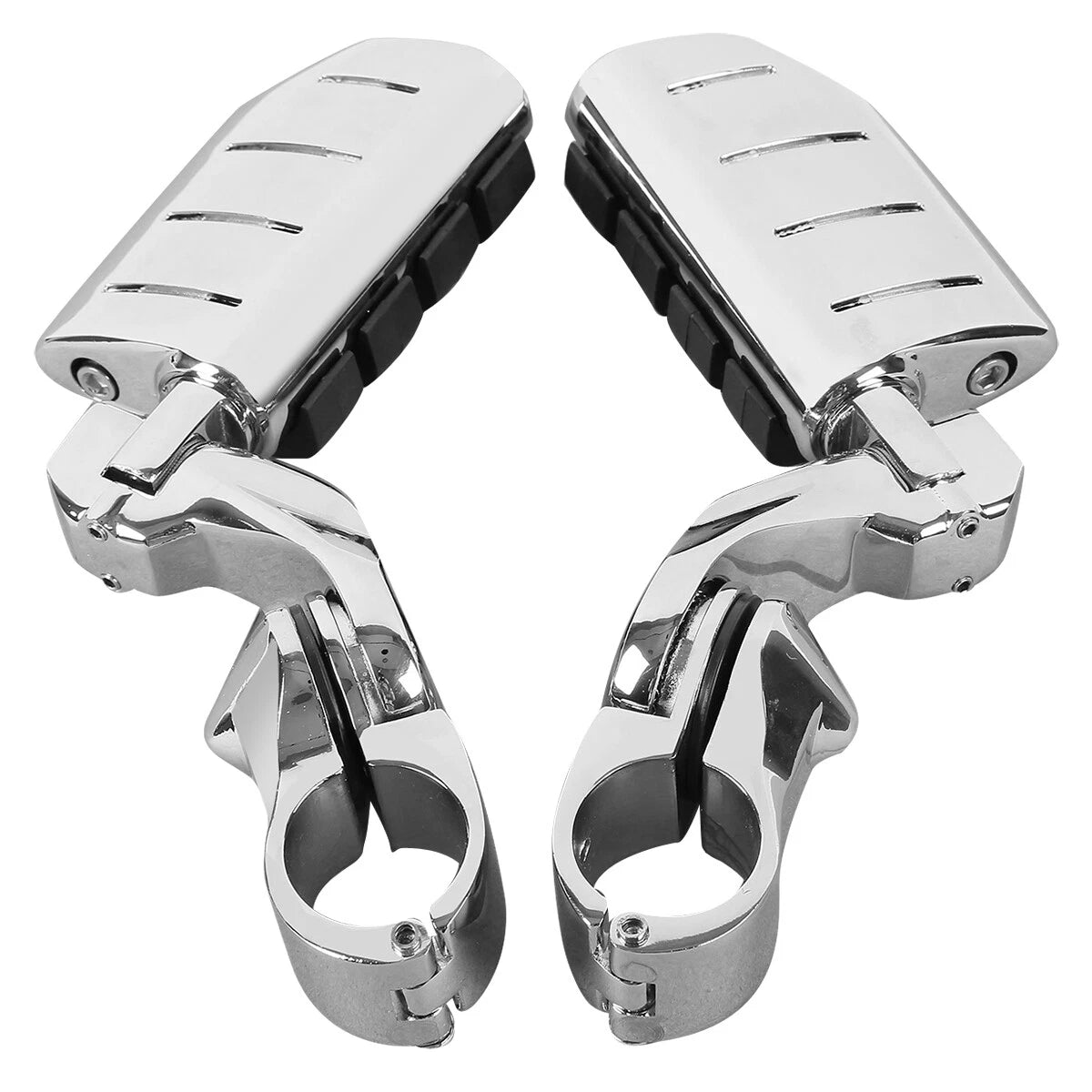 Chrome 1 1/4" Engine Guard Highway Foot Pegs & Clamps for Harley