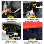 Dual Exhaust Pipe Tail Tip for Car (Stainless Steel, Black Round)
