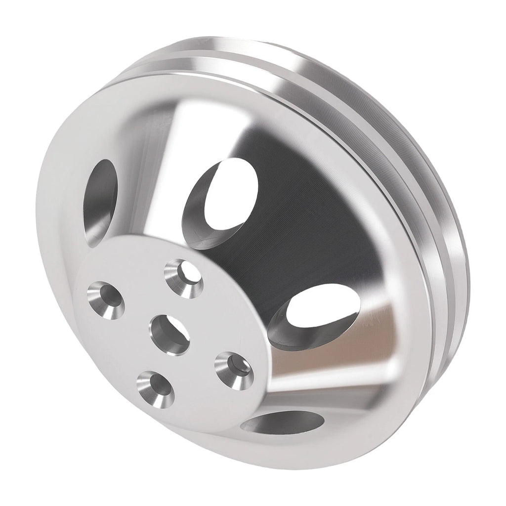 2 Groove Water Pump Crank Pulley Set for Small Block Chevy (1959-1995)
