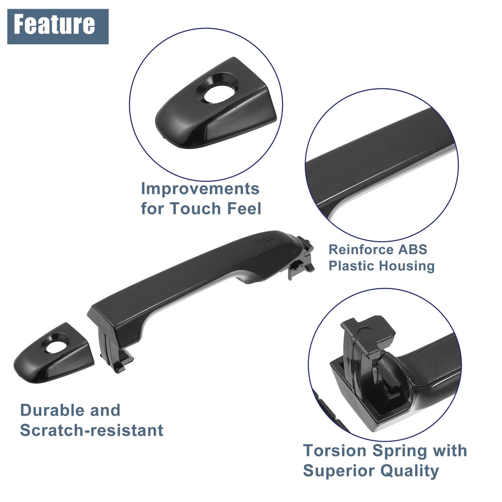 Front Left Driver Side Door Handle for Toyota Camry (2012–2017) Black