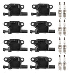8X Ignition Coils + 8X Spark Plugs for Chevrolet GMC Buick Cadillac Hummer