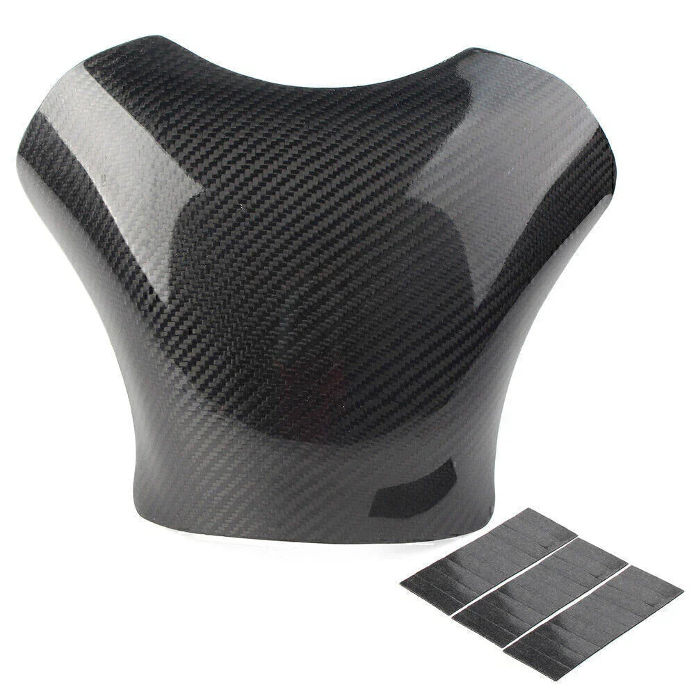 Black Carbon Fiber Gas Tank Cover Pad Protector for Kawasaki ZX6R (2005-2006)