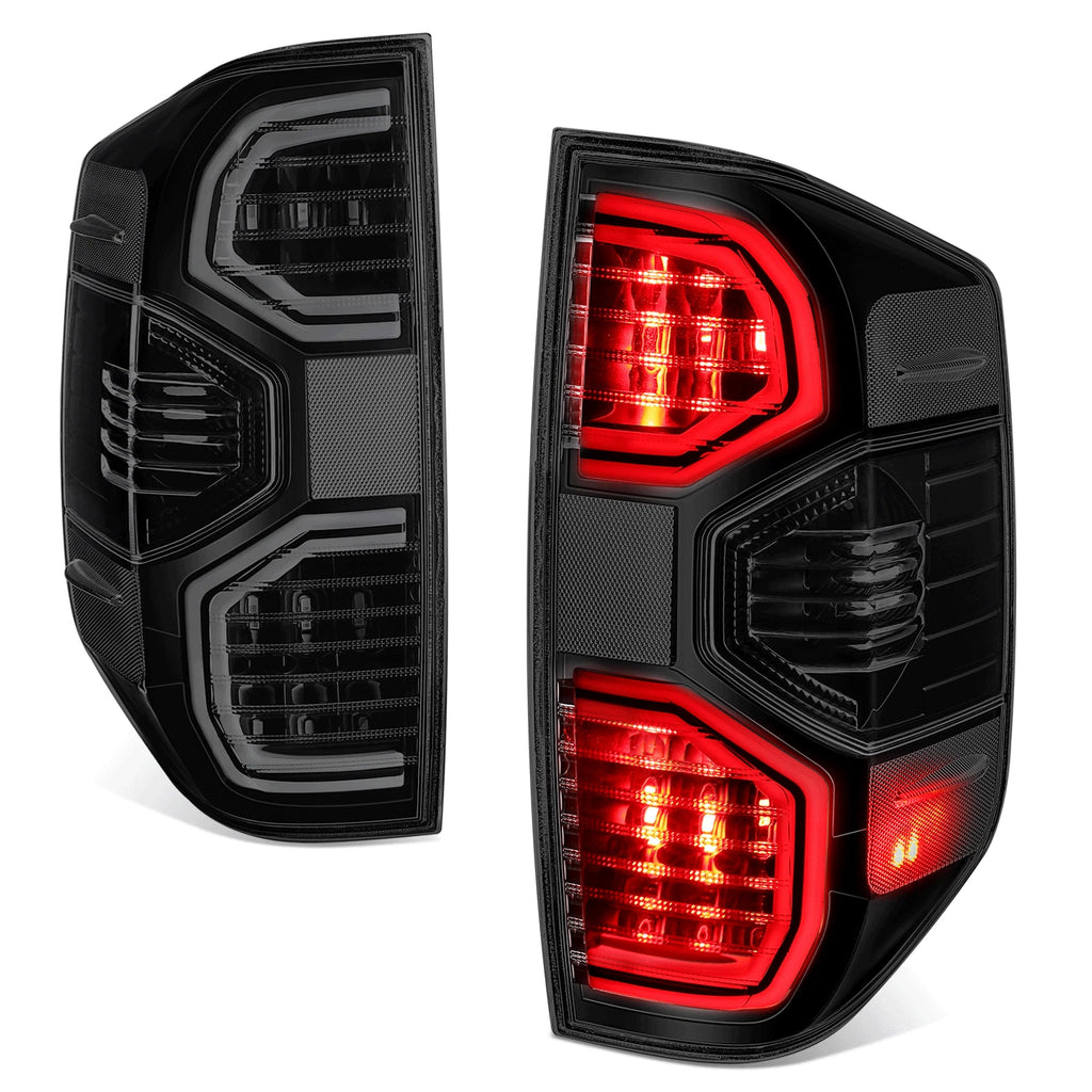 LED Turn Signal Tail Light for Toyota Tundra (2014–2021) - Black Housing, Smoked Red Lens
