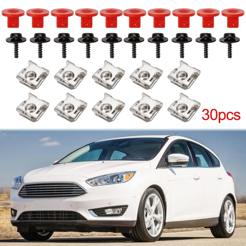 10x Engine Undertray Cover Screw Bolt Nut Clamp Kit for Ford