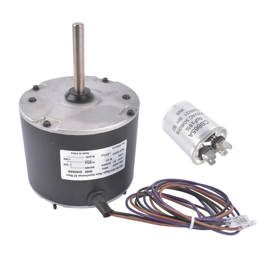 Condenser Fan Motor 1/4 HP 3-Leads 825 RPM for