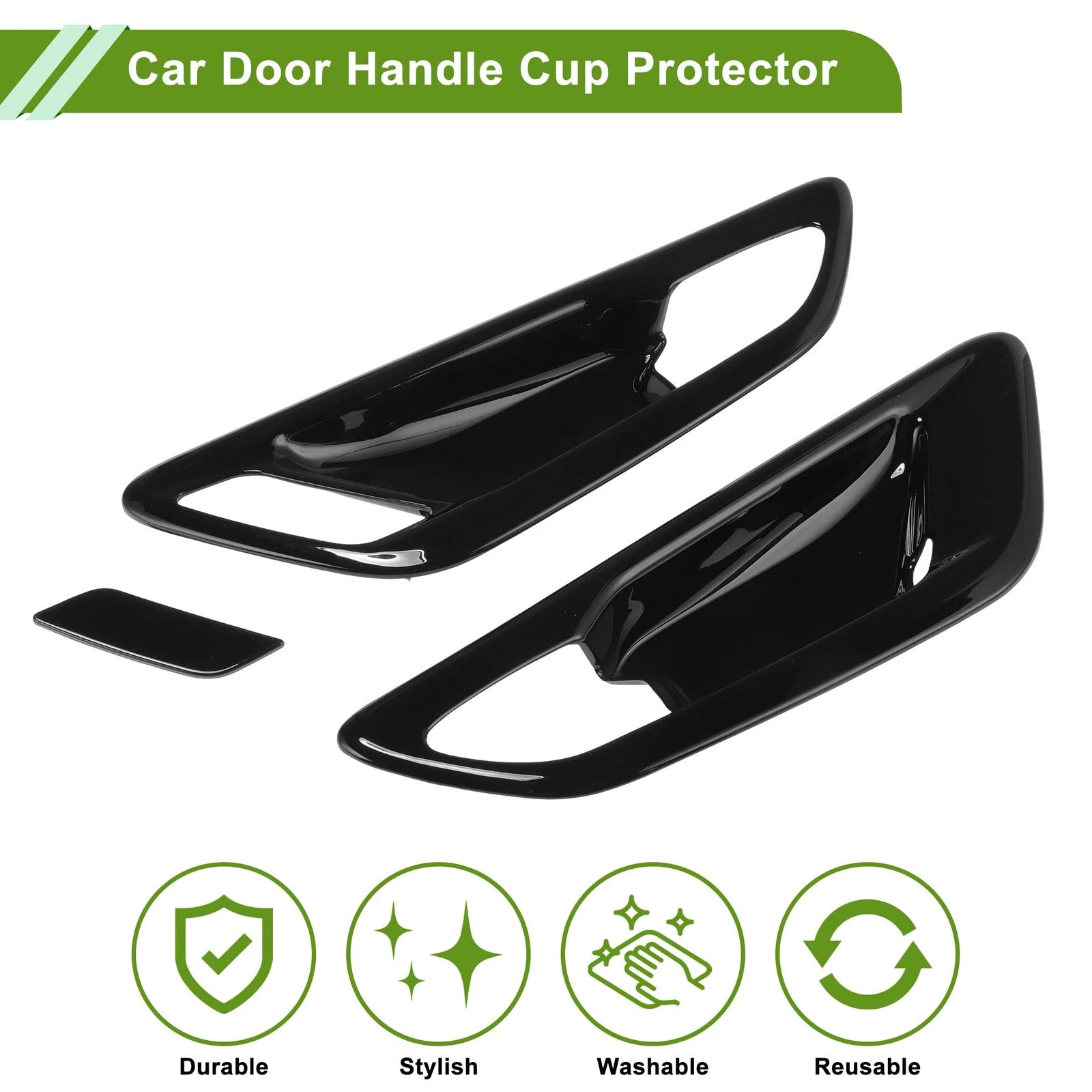 Car Door Handle Cup Protector for Toyota Alphard/Vellfire (2015–2020) - Piano Black