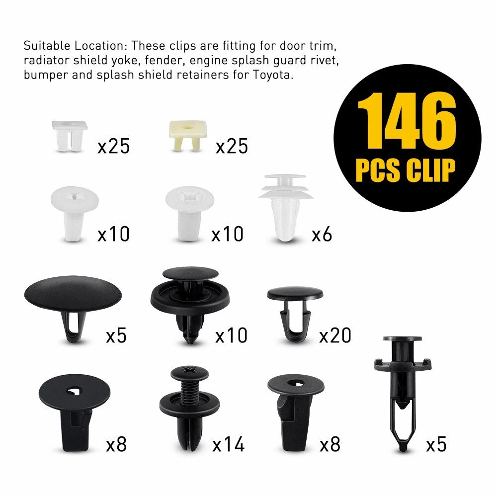 Fender Trim Clips Fastener Kit for Toyota RAV4 (2019–2023)