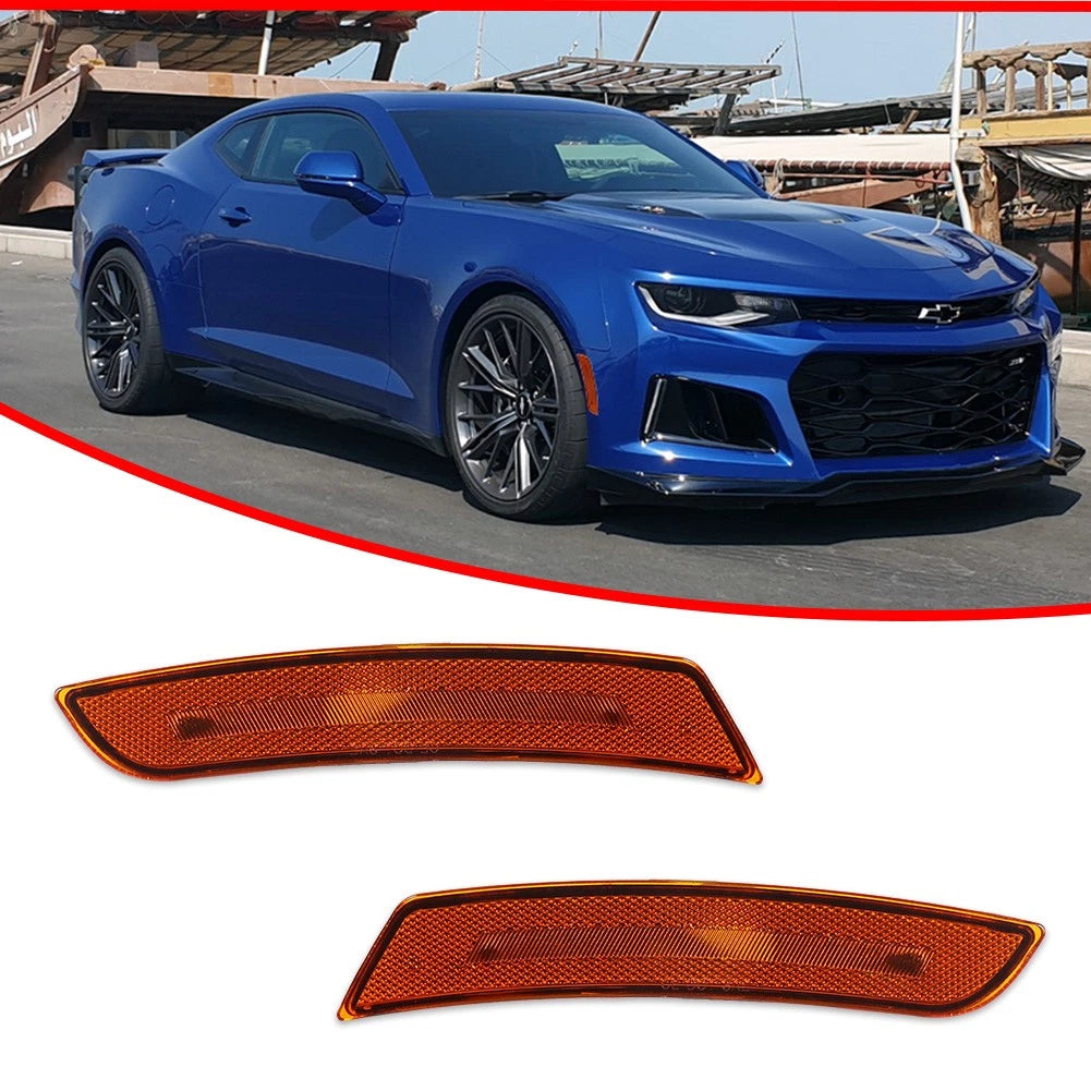 2X Amber Lens Front Side Marker Lights for Chevy Camaro (2016–2024)