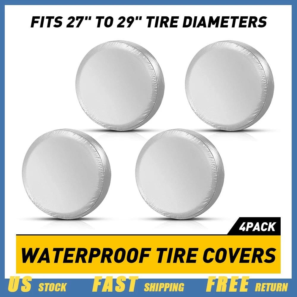 4X Tire Cover Set for RV Trailer Camper Car SUV Truck (Waterproof)