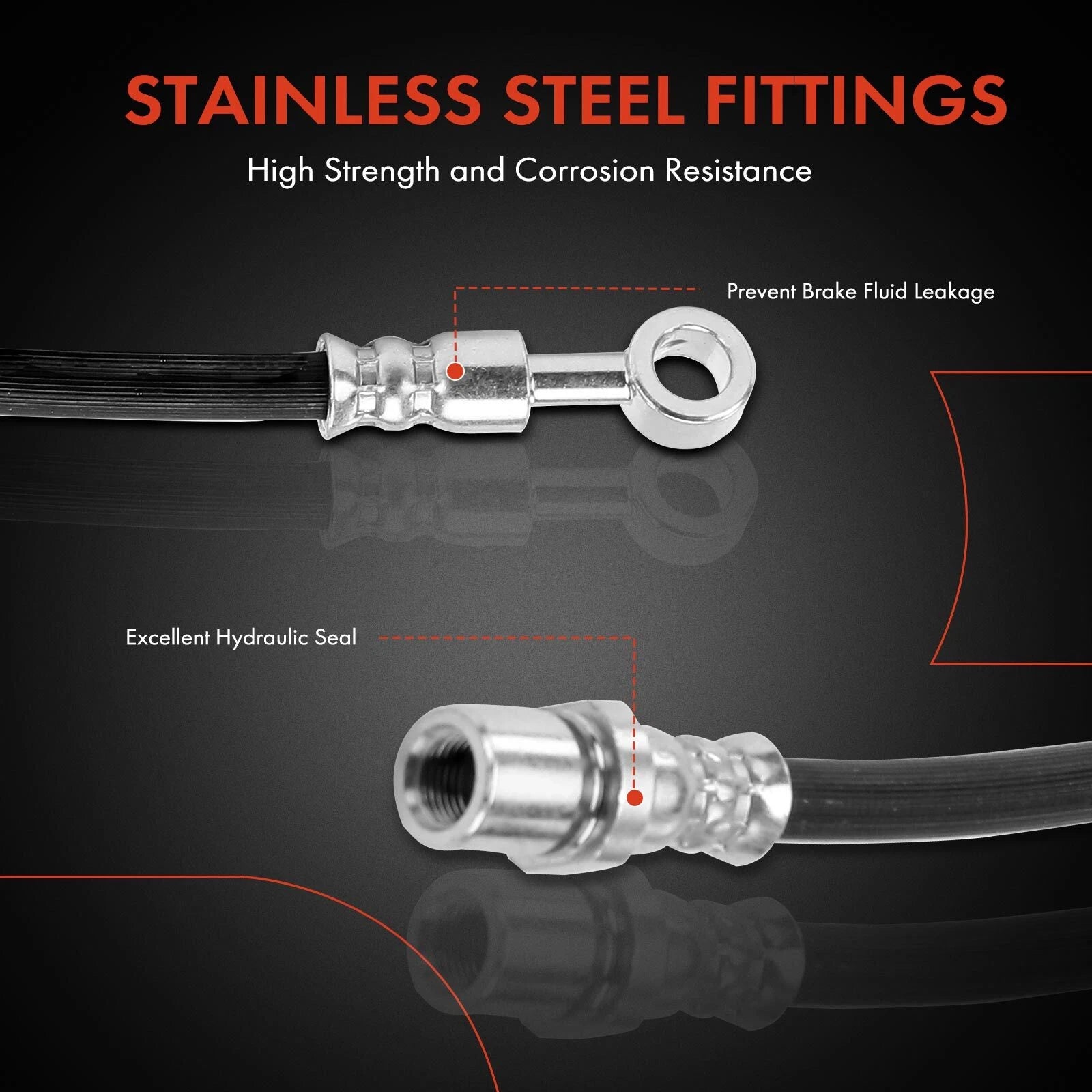 Rear Passenger Brake Hydraulic Hose for Subaru Outback (2015)