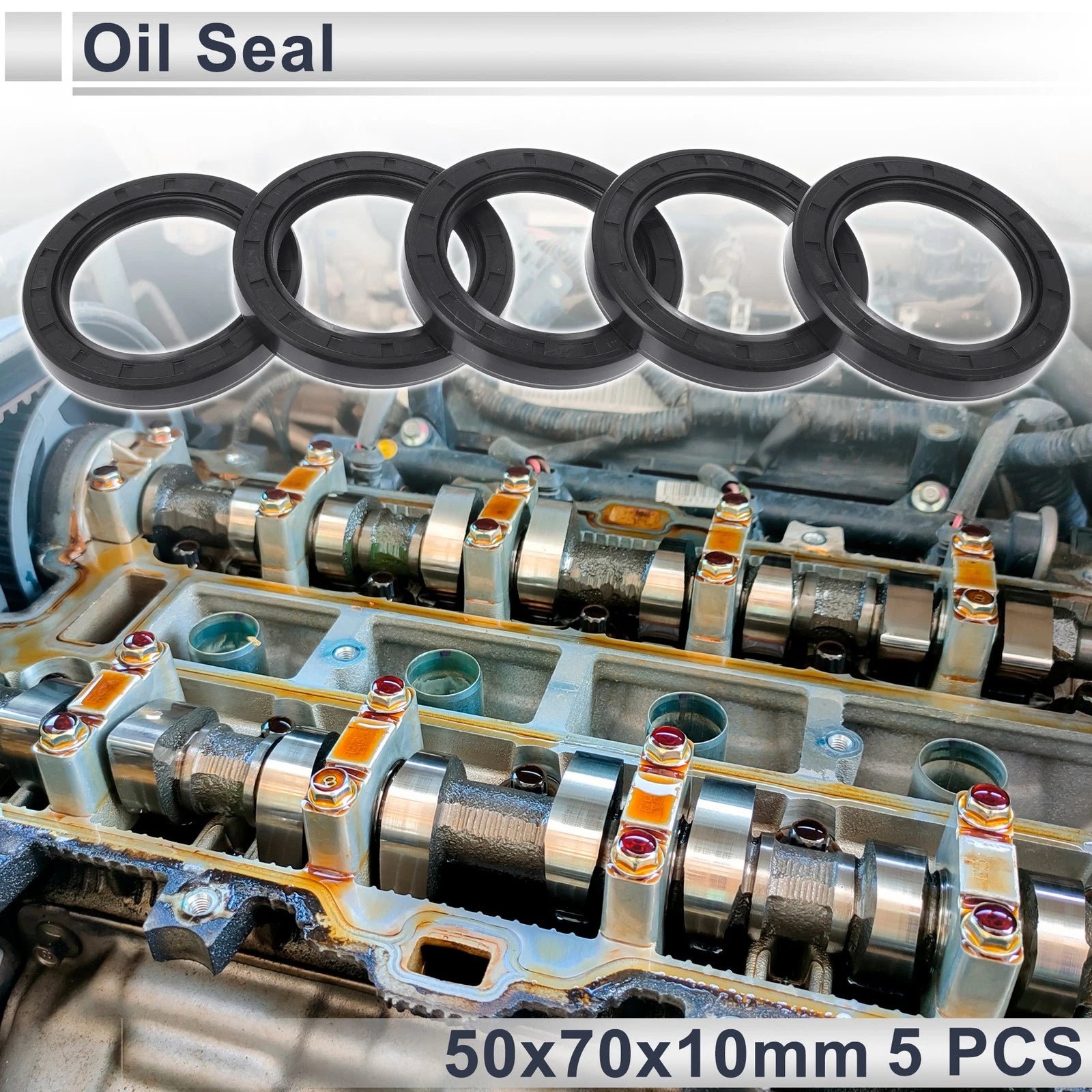 Set of 5 Oil Seal Ring 50x70x10mm NBR Rubber for Various Models 