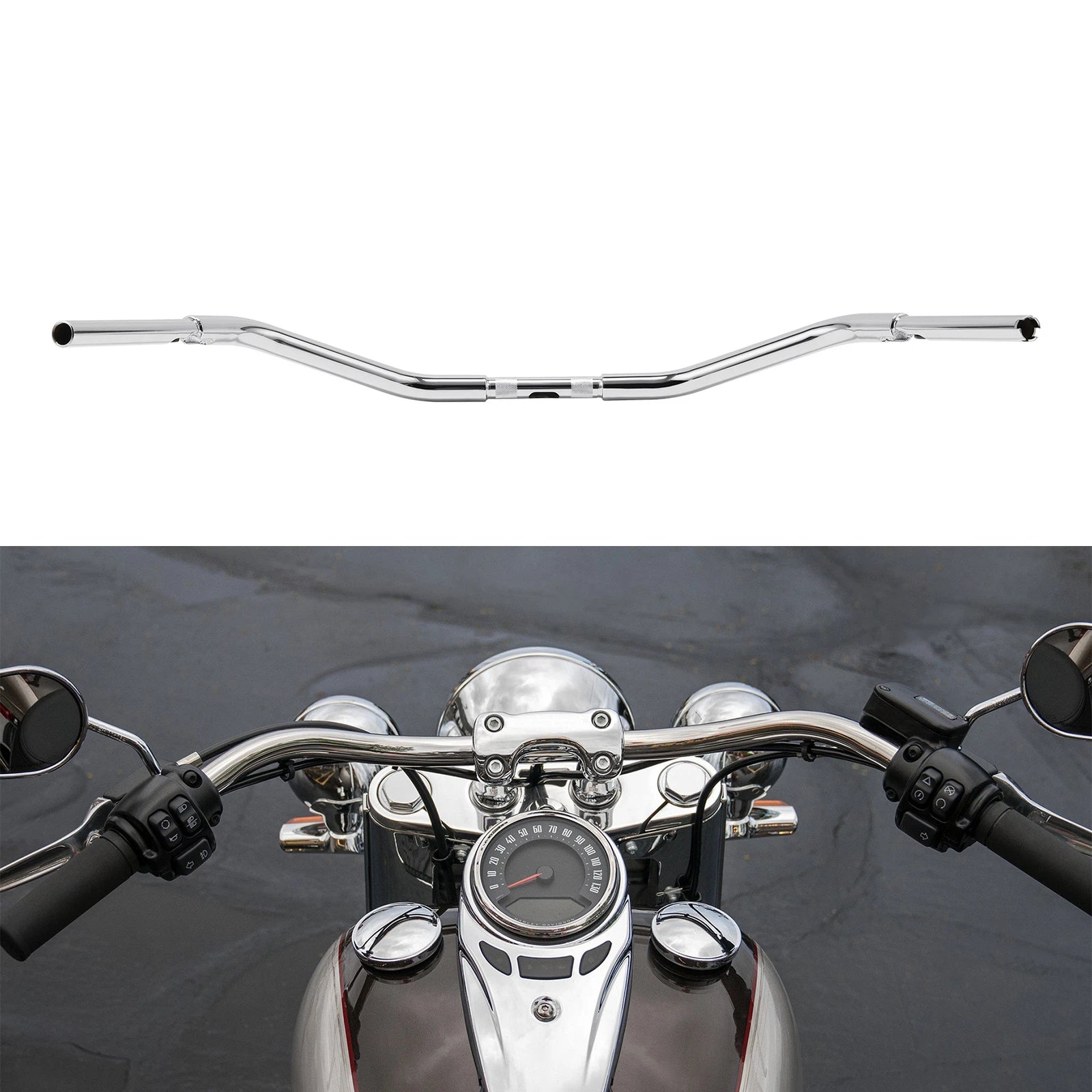 3.5" Rise Handlebar for Harley Sportster XL 883 1200 Dyna Softail Touring