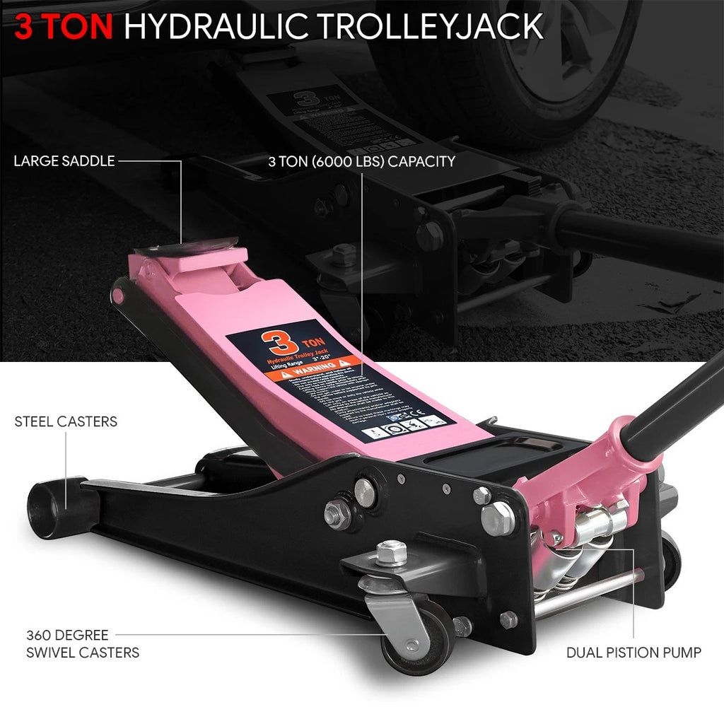 3-Ton Alloy Steel Hydraulic Floor Jack for Universal Use (6000 lbs Capacity)