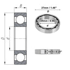 Deep Groove Ball Bearing 25x37x7mm for Scooter Skateboard (1 Pc)