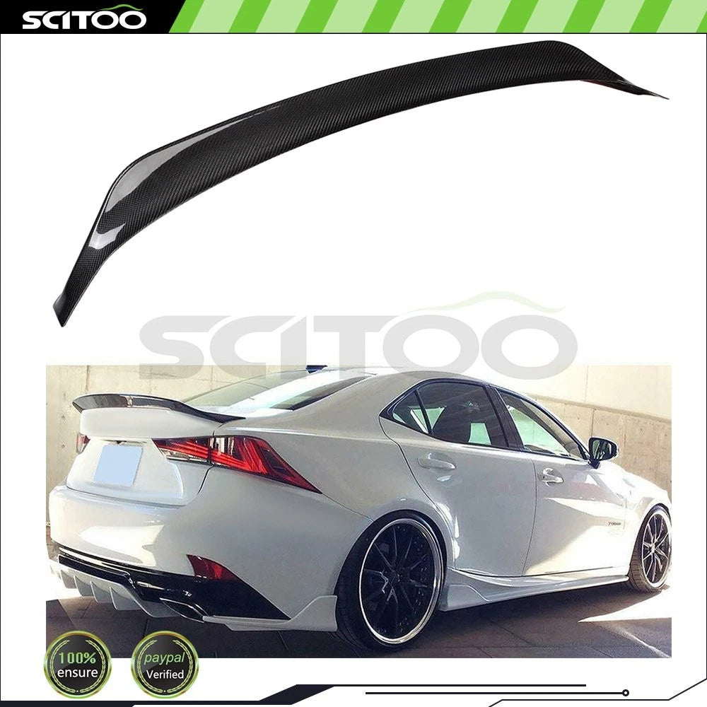 AR Style Glossy Carbon Fiber Trunk Lid Spoiler for Lexus IS (2014–2020)