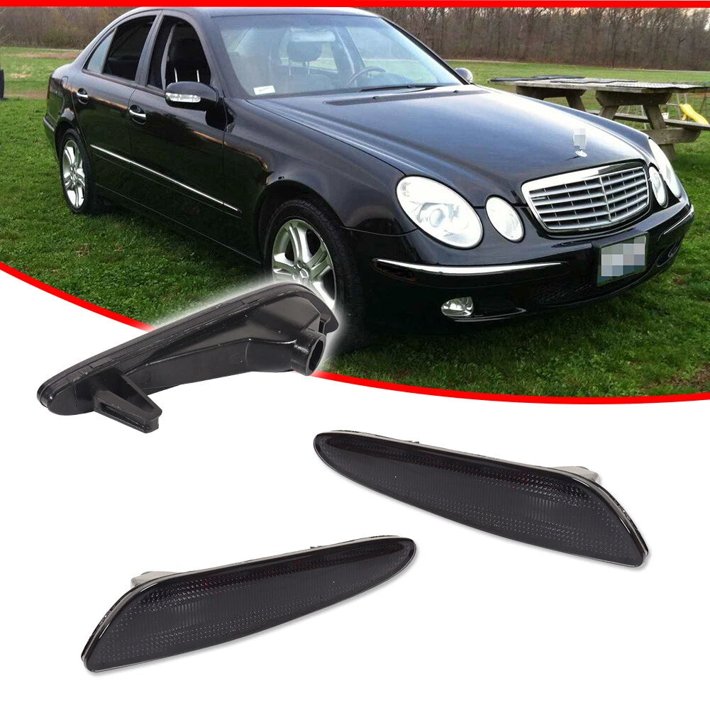Smoked Front Fender Side Marker Light Covers for Mercedes W211 E-Class