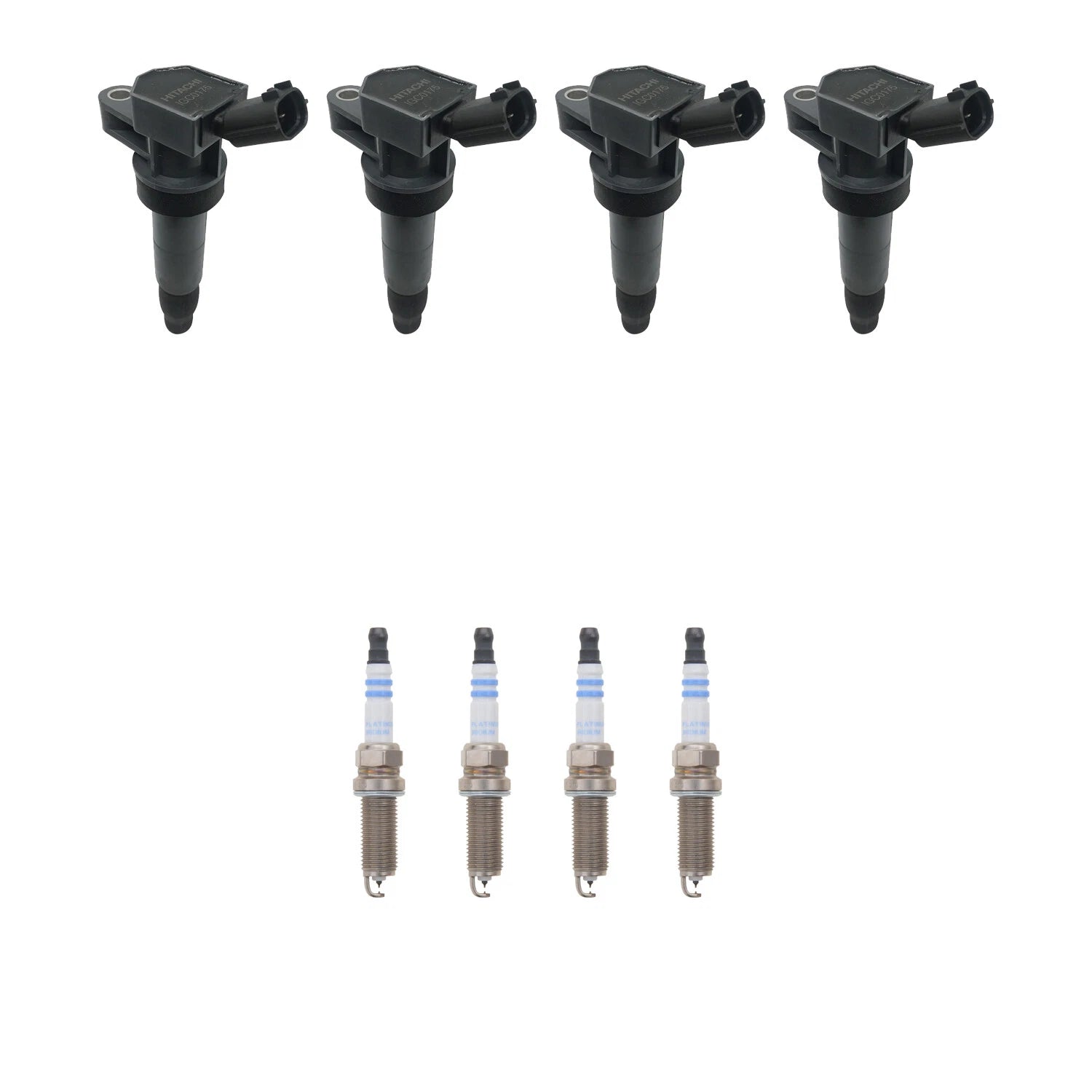 Set of 4 Ignition Coils & Spark Plugs for Hyundai Santa Fe (L4)