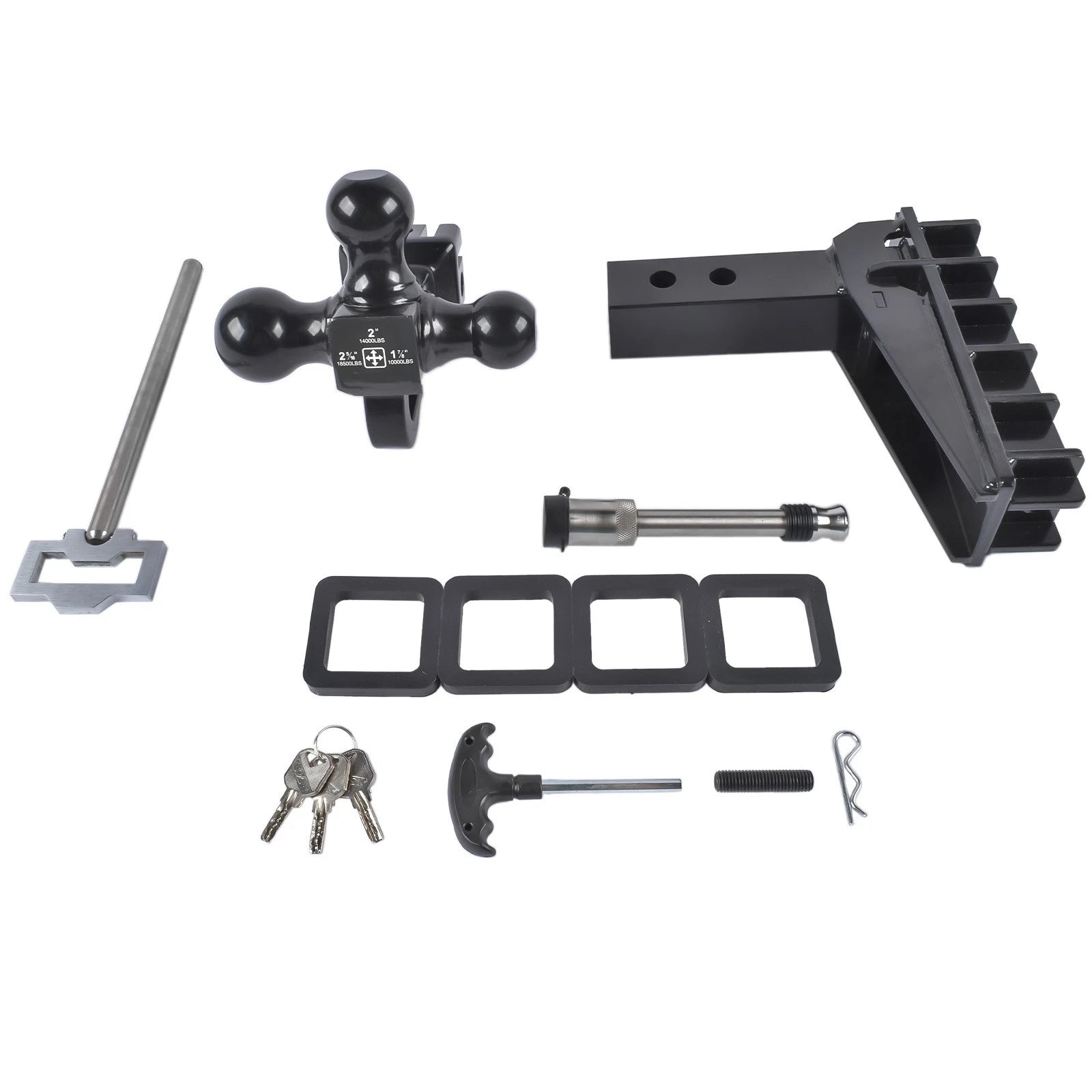 Adjustable Trailer Hitch for 2" Receiver (17000 lbs GTW)