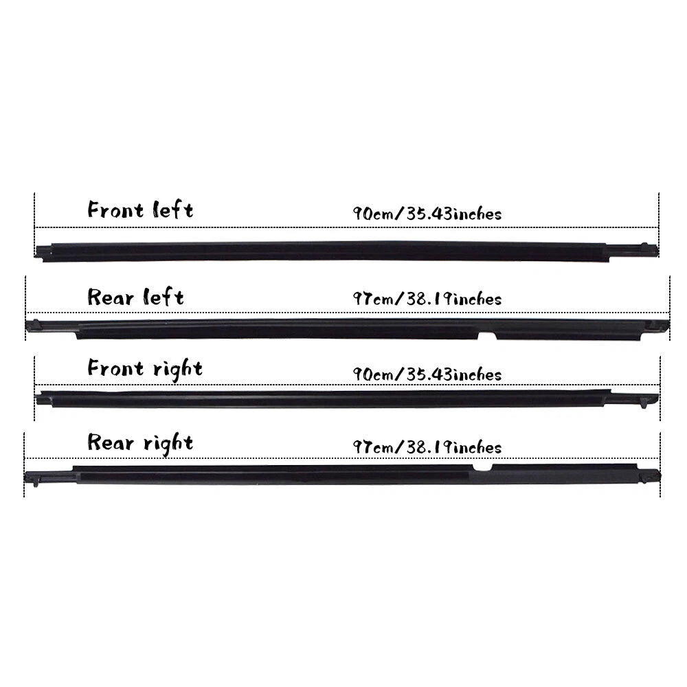 Window Weatherstrip for Toyota Highlander (2008-2011) Black Trim Outer