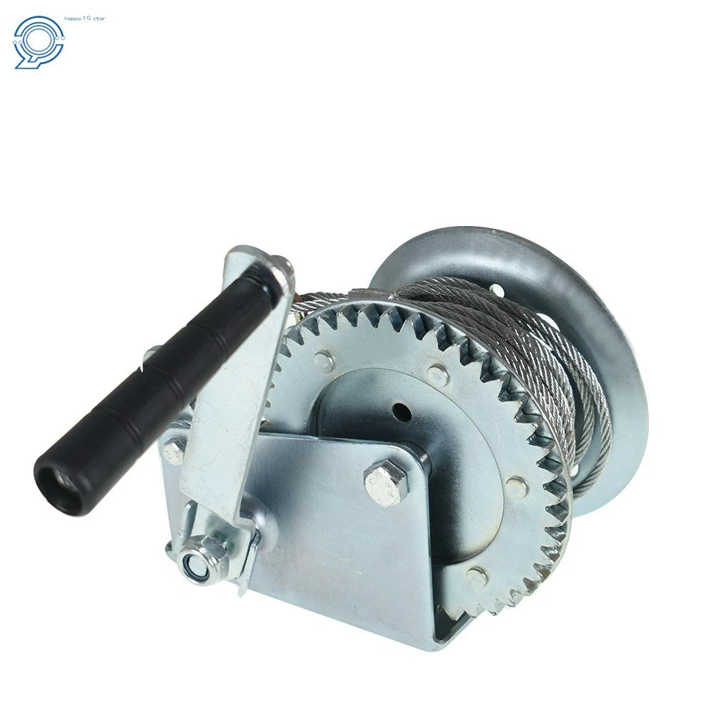 Heavy Duty Hand Winch for Universal Use (1200lbs, 4.0mm x 10m Rope)