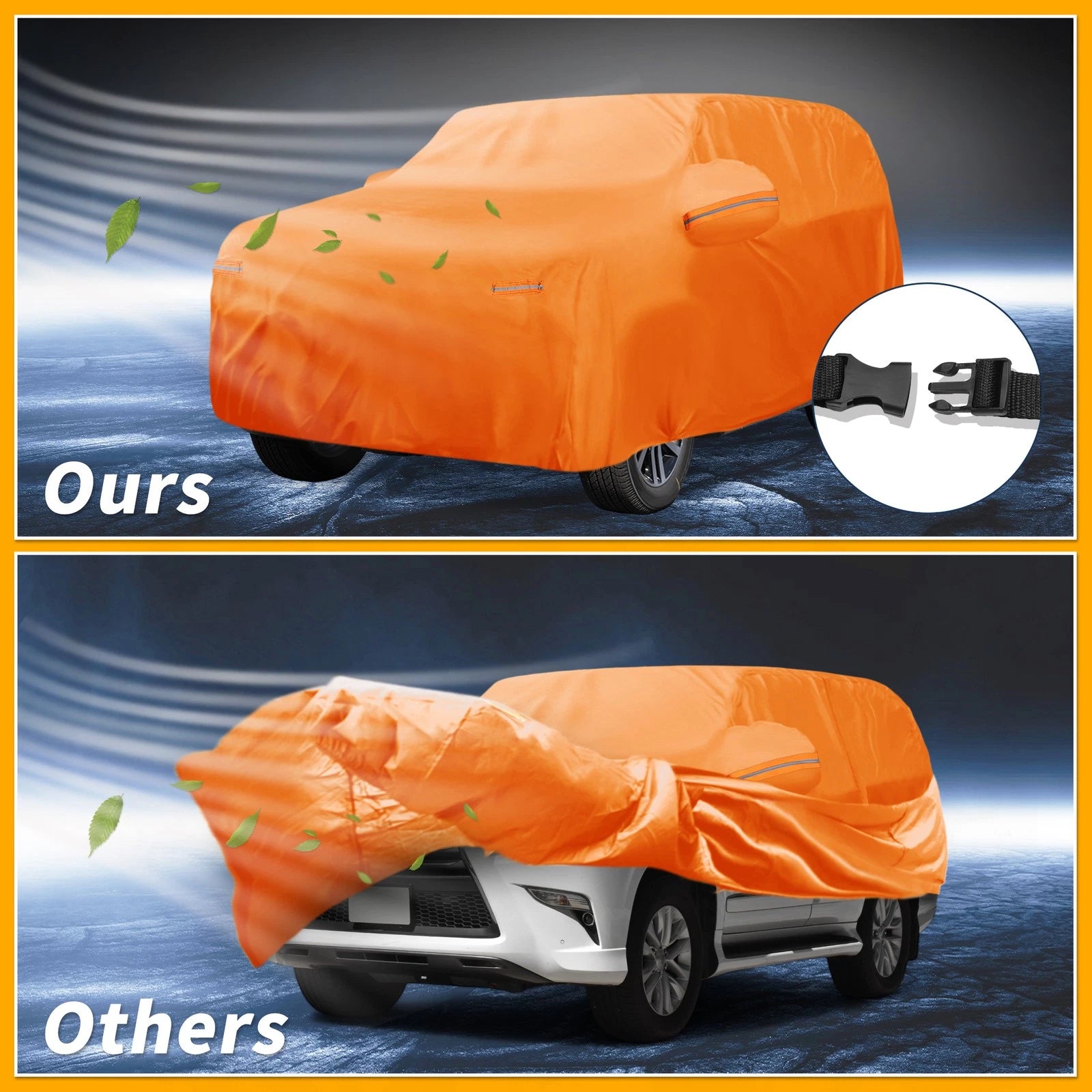 Waterproof Car Cover for Lexus GX (210D-PU, Orange, with Zipper)