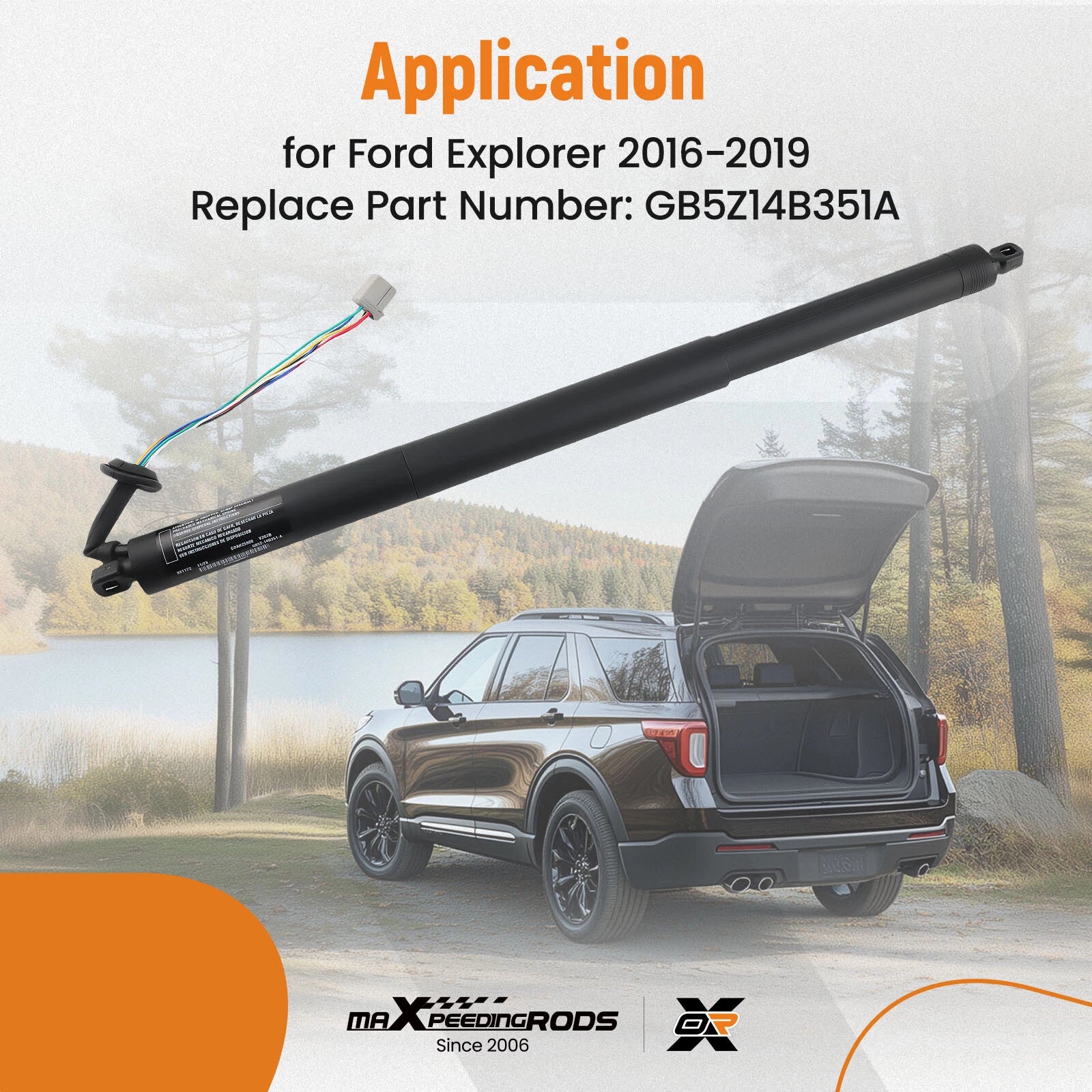 Set of 2 Rear Left Trunk Lift Support Shocks for Ford Explorer (2016–2019)