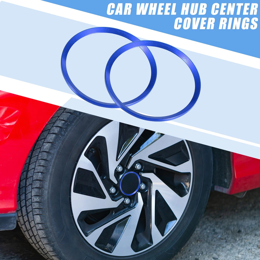 Set of 4 Wheel Hub Center Cover Rings for Honda Civic (2016–2021) Blue
