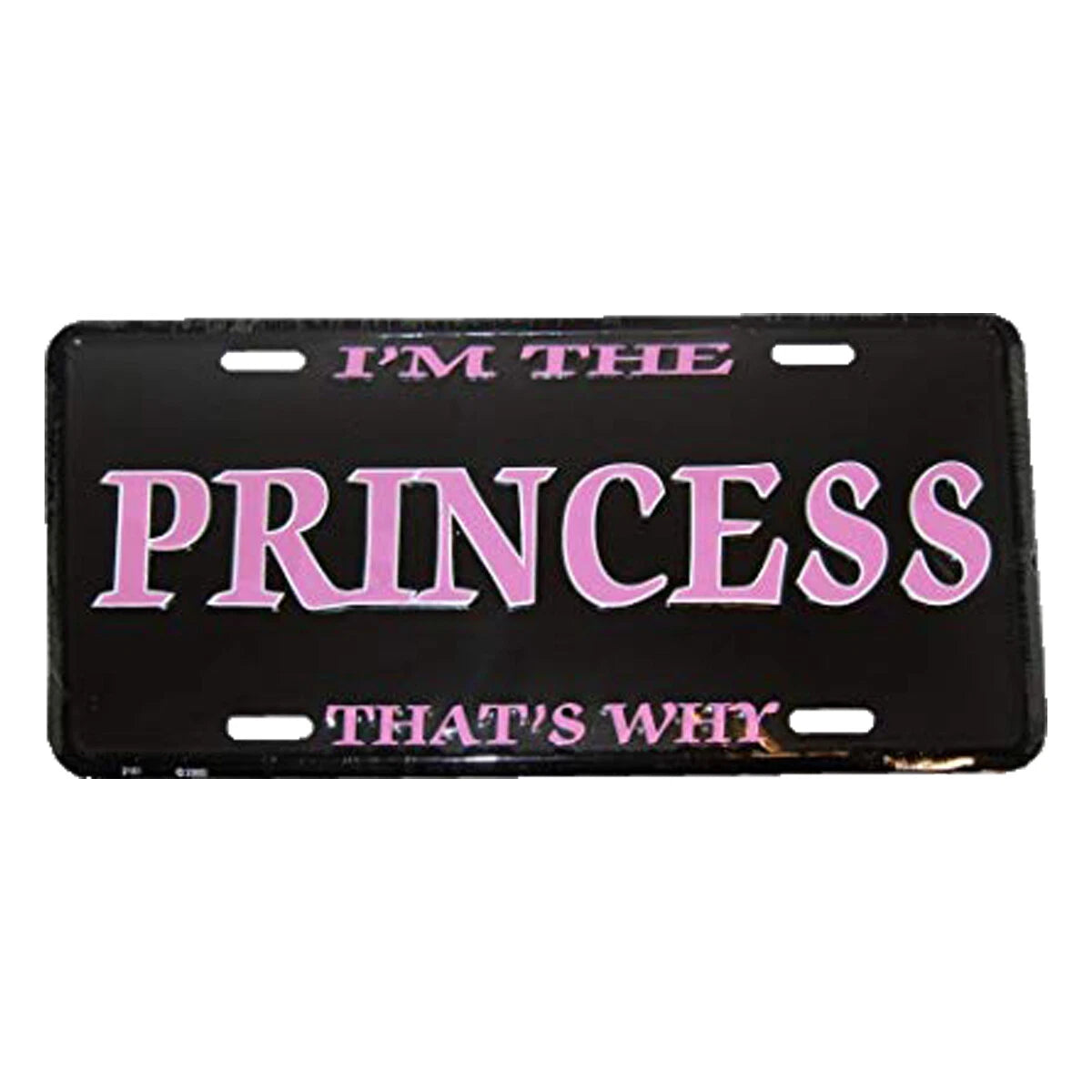 Aluminum Metal License Plate Sign Tag for Universal Fit (Pink/Black)