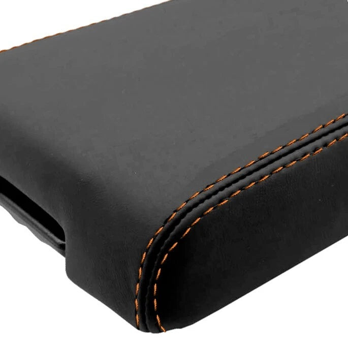 Leather Synthetic Console Armrest Cover for Dodge Nitro (2007–2011) Orange Stitch