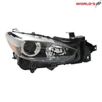 Right Side Headlight for Mazda 3 (2017–2018) Halogen Clear Lens Black Housing