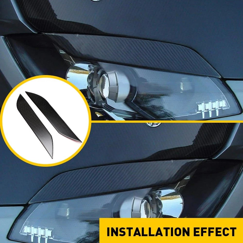 2Pcs Carbon Fiber Headlight Eyelids Trim for Nissan 350Z (2003–2009)