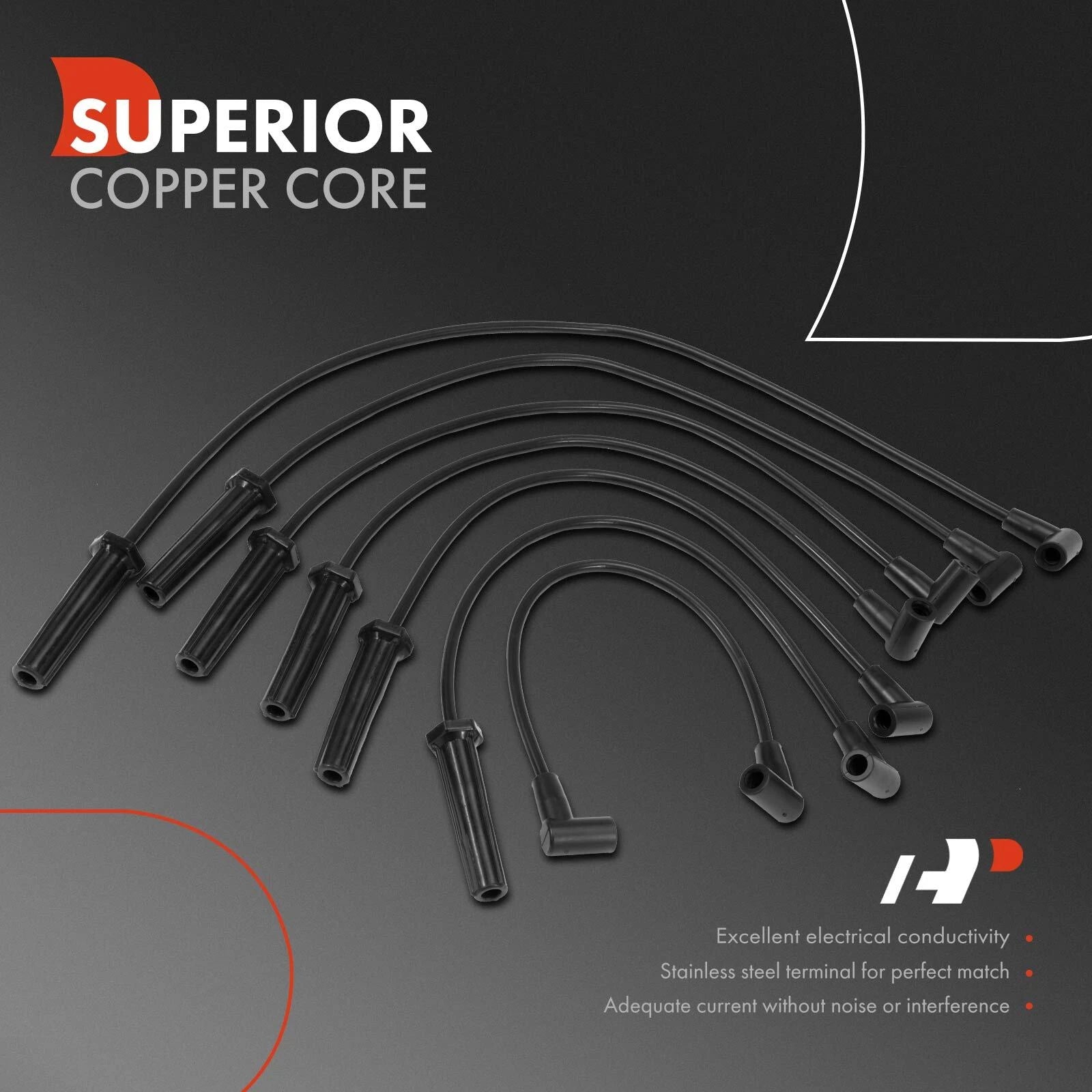 7Pcs Spark Plug Wire Set for Pontiac Firebird (1990-1992)