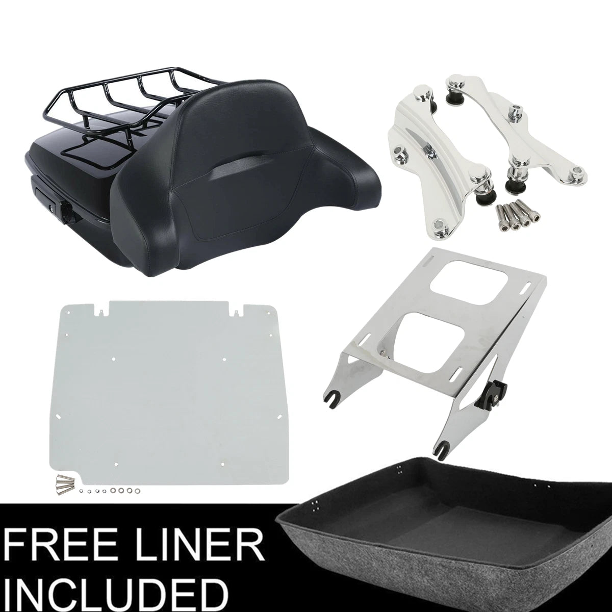 Chopped Trunk Mount Rack Docking Kit Pad for Harley Touring Road Glide (2014–Present)