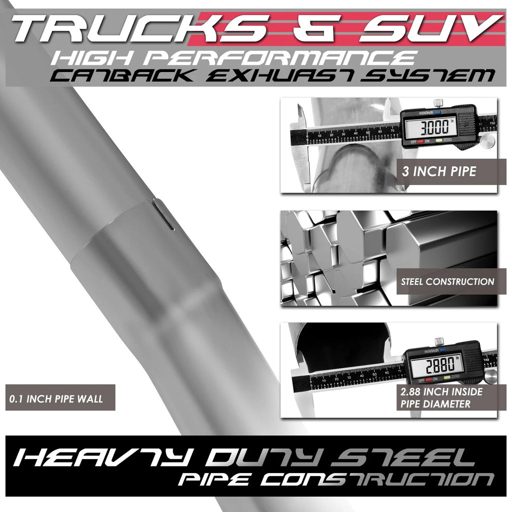 3" OD Exhaust Cat-Back System Kit for Ram 1500 2009–2021 (4.7L, 5.7L)
