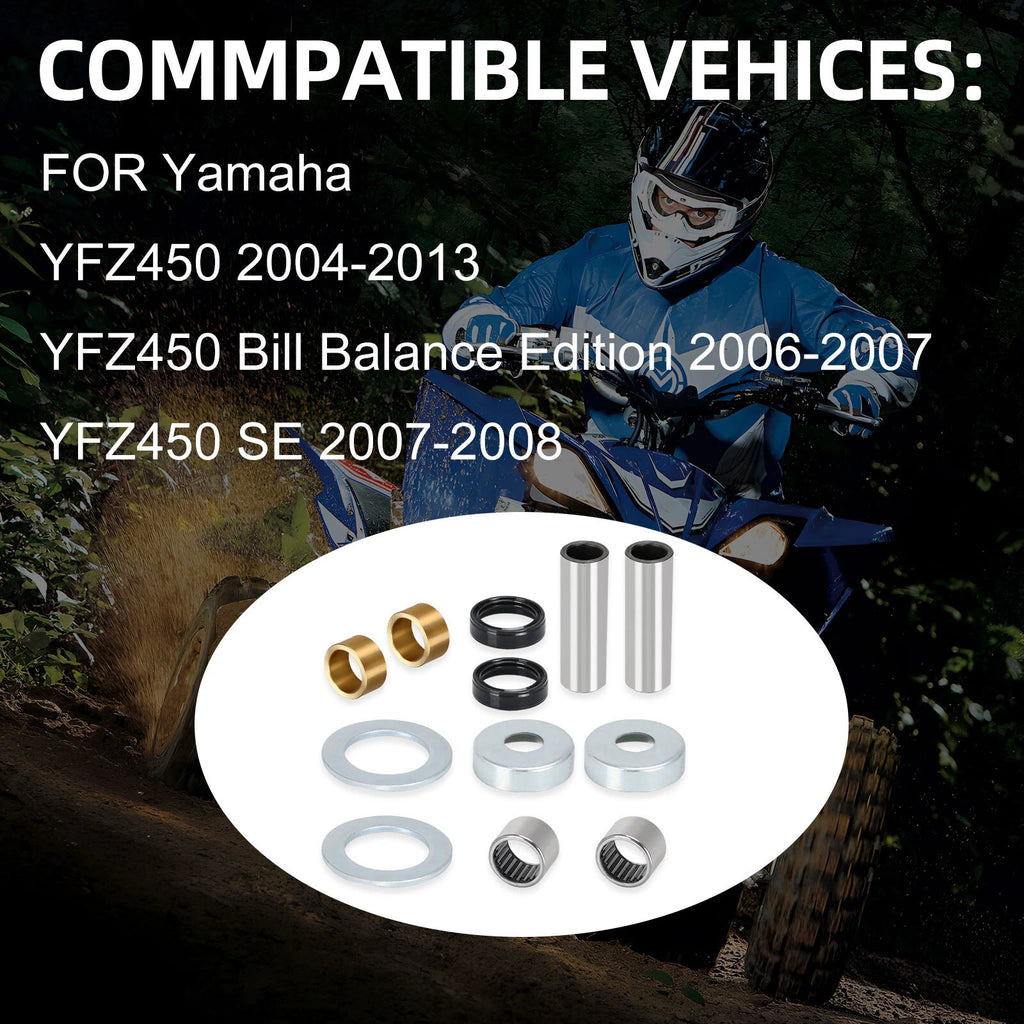 Rear Swing Arm Bearing Seal Bushing Kit for Yamaha YFZ450 (2004–2023)
